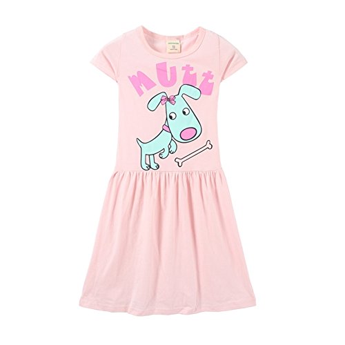 Girl's Little Puppy Print Summer Playwear Dress