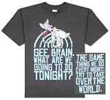 Animaniacs - Pinky and Brain World Takeover Specialty Products T-Shirt, M - Charcoal