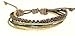 Brown Black Leather Strap Surf Wristband Bracelet Coloured Cords