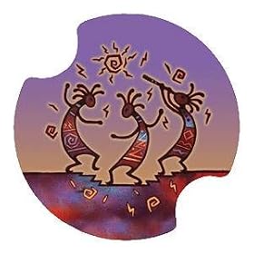 Kokopelli Dance Carsters, Coasters for Your Car by Thirstystone
