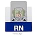 Clear RN Registered Nurse Horizontal Badge Buddy with Blue Border by Specialist ID, Sold Individually