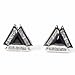 Men's Sterling Silver Earrings with Sapphire and Clear CZ - Triangular - 13 x 13 mm