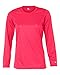Custom Badger Womens B-Core Long Sleeve Performance Tees HOT CORAL WXL