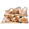 Bamboo Wood Boats x100 for party foods, snacks, nibbles, canap� 115X75mm