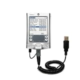 Coiled Power Hot Sync and Charge USB Data Cable w/ Tip Exchange for the PalmOne Tungsten E - Gomadic Brand