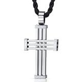 Timeless Confidence: Unisex Stainless Steel Modern Cross Pendant Necklace Timeless Confidence: Unisex Stainless Steel Modern Cross Pendant Necklace