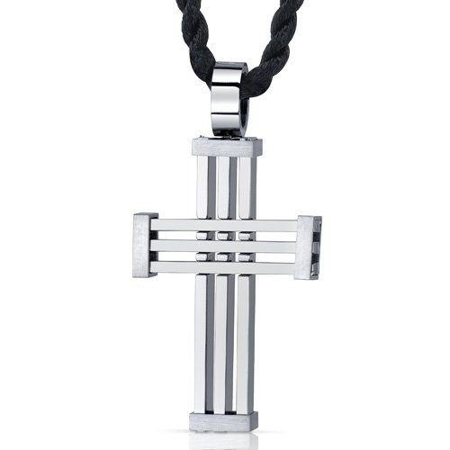 Timeless Confidence: Unisex Stainless Steel Modern Cross Pendant Necklace