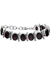 Faceted Garnet Bracelet - Sterling Silver