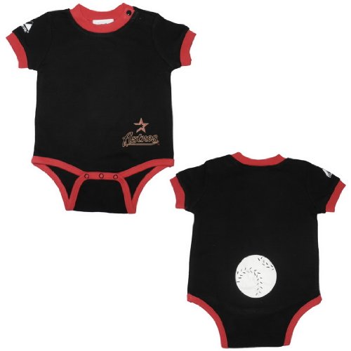 MLB Houston Astros Baby / Infant One-Piece Bodysuit / Romper / Onesie - Black & Red (Size: 3/6)