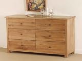 Cairo Solid Oak Wide 6 Drawer Chest