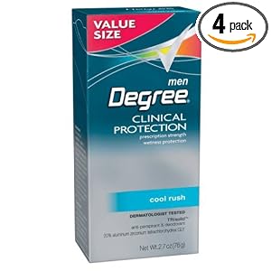 Degree Male Clinical Protection Anti-perspirant & Deodorant, Cool Rush, 2.7-ounce Value Size (Pack of 4) $4.99