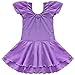 YiZYiF Girls Kids Ballet Dancewear Skating Dress Leotard Skirt Outfit Clothes Purple 3-4