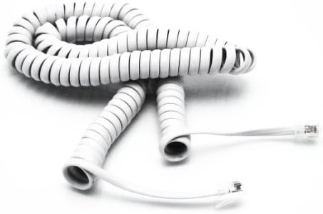 Telephone Cord Handset Curly - Tough Long Lasting And Resilient - Phone Color Choctaw White 15ft - 2 Year Replacement Warranty - Works on virtually all Trimline Phones and Princess Telephones - Also Available in 25ft Cord Lengths - Landline Telephone Accessory iSoHo Phones