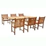 VIFAH V232SET1 English Garden 7-Piece Dining Set with Rectangular Extension Table, Natural Wood Finish, 91 by 39 by 29-Inch