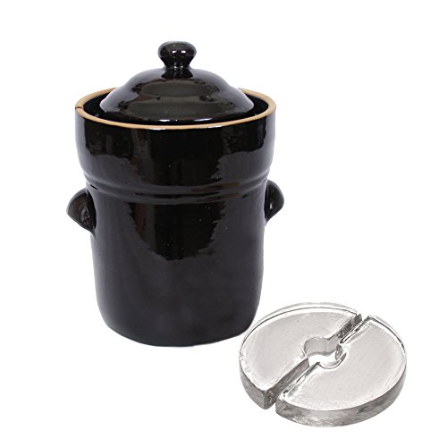 Stone Creek Trading Fermenting Crock 5 Liter with Glass Weights