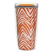 Orange Zebra Print 16 oz Insulated Beverage Tumbler, Clear