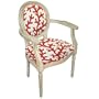 123 Creations C762WAC Coral Colored Coral Needlepoint Armchair in White Wash - 100 Percent Wool