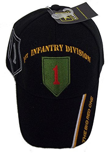 1st Infantry Division Black Embroidered Baseball Cap Ball Hat World War Army