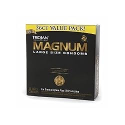Trojan Magnum Condoms, Lubricated,Large, 36 Condoms (Pack of 2)