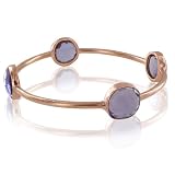 ELYA Designs 18K Rose Gold Plated Bangle with Four Iolite Quartz Gemstones