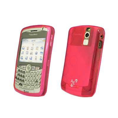 Blackberry Curve 8300, 8310, 8330 Thermoplastic Polyurethane Phone Gel Skin Case, Circular Transparent Pink