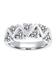 0.70 Ct Round White SI1/SI2 Diamond 18K White Gold Ring