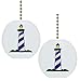 Set of 2 Blue Lighthouse Ceramic Fan Pulls