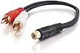 C2G / Cables To Go 03181 Value Series One RCA Stereo Female to Two RCA Male Y-Cable-6 Inch Black