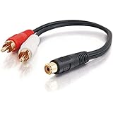 C2G / Cables To Go 03181 Value Series One RCA Stereo Female to Two RCA Male Y-Cable-6 Inch Black