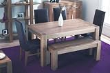 Lyon Oak Dining Set Plus 4 Leather Chairs And Bench