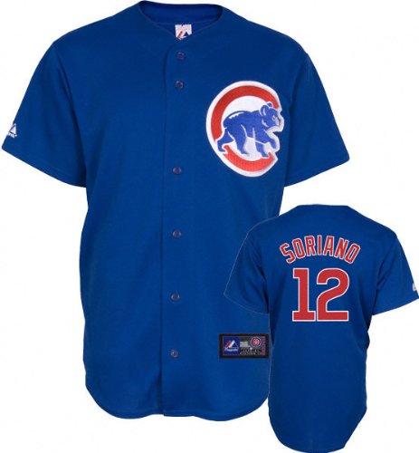 MLB Youth Chicago Cubs Alfonso Soriano Royal Alternate Short Sleeve 6 Button Synthetic Replica Baseball Jersey Spring 2011  (Royal, Medium)