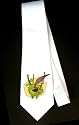 Party Decoration Necktie with warbler, great, feeding, nest, reed, bird, animal