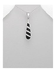 Reconstructed stones Pendant Necklace In 92.5 Sterling Silver