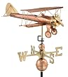 23" Luxury Polished Copper Biplane Weathervane