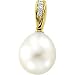14K Yellow Gold Paspaley South Sea Cultured Fashion Drop Pearl and Diamond Pendant