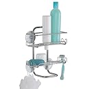 InterDesign Classico Suction Bathroom Shower Caddy Shelves for Shampoo, Conditioner, Soap - Silver