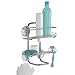 InterDesign Classico Suction Bathroom Caddy - Shower Storage Shelves for Shampoo, Conditioner and Soap - Silver