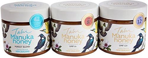 Manuka Honey Eco-friendly, raw and pure, 3 pack: UMF12+, UMF8+ and Forest Blend. 3 x 400gram jars (14.1oz jars) by Tahi