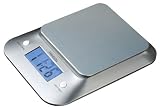 Hanson Electronic Kitchen Scale with Clock and Blue Back light, 3 Kg, Silver