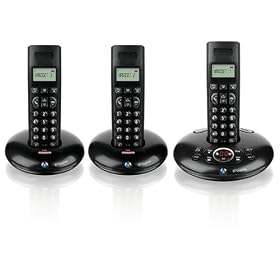 BT Graphite 1500 DECT Trio Digital Cordless Telephone with Answering Machine - Black