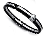 Stainless Steel Mens Bold Bangle Bracelet - 8.5 Inch