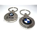 Chrome two-sided car logo keyring / keychain for BMW (big)
