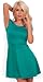 Retro Chic Low Cut Back Round Neckline Short Cap Sleeves Princess Seams Full Skirt Cocktail Mini Dress