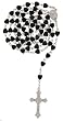 Heart Shape Beaded Rosary with Chain Link - 26 in. Necklace - 19 in. Overall