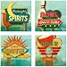 Hindostone Set of Four Retro Signs Stone Coasters