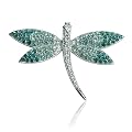 Platinum Plated Sterling Silver Cubic Zirconia Dragonfly Pin