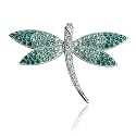 Platinum Overlay Sterling Silver Cubic Zirconia Dragonfly Pin