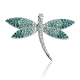 Platinum Plated Sterling Silver Cubic Zirconia Dragonfly Pin