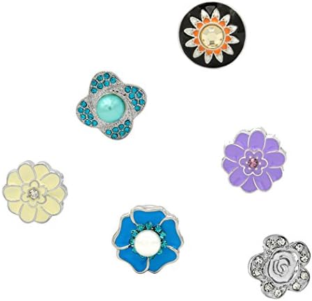 Snowman Lee Mix Variety Fit Bracelet Snap Button In The Picture Pack Of 6 Or 9pcs (flower)