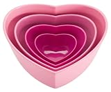 Zak Designs 4-Piece Heart-Shaped Serving Bowl Set, Pink